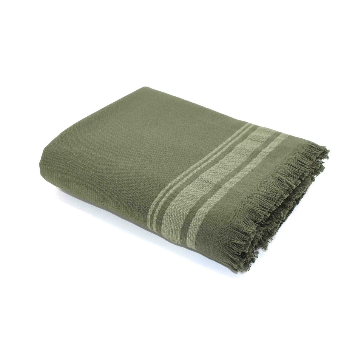 Fouta éponge coton vert kaki 100x180 FARO    febronie.com