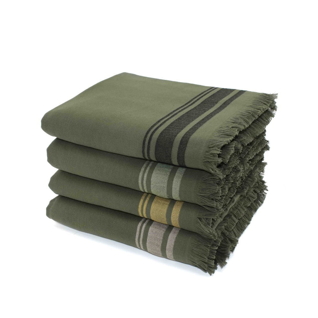 Fouta éponge coton vert kaki 100x180 FARO    febronie.com