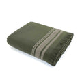 Fouta éponge coton vert kaki 100x180 FARO - vert kaki / noir - febronie.com