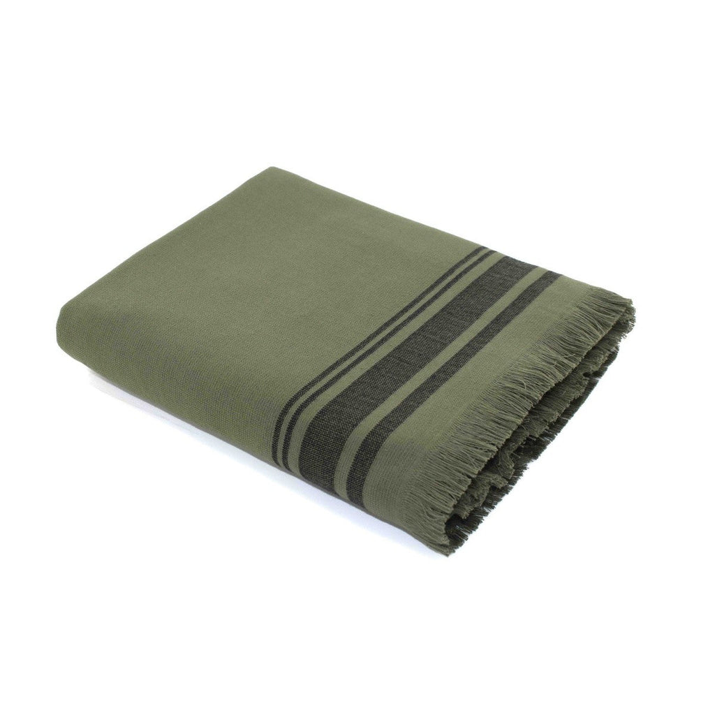 Fouta éponge coton vert kaki 100x180 FARO    febronie.com