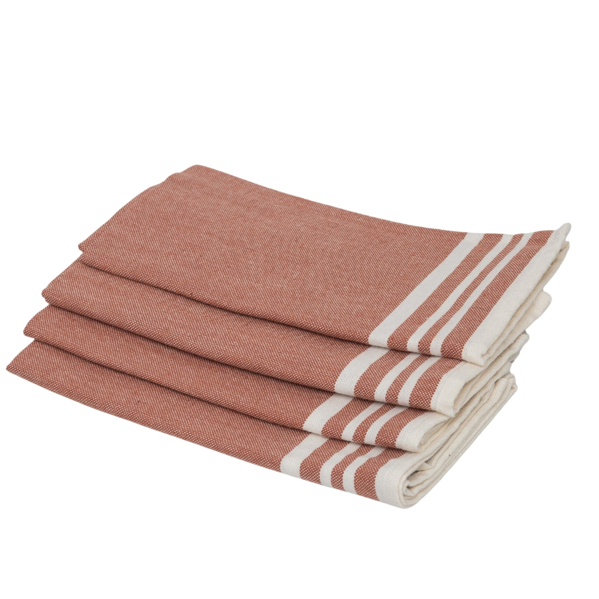 Serviette de table (x4) coton 45x45 MAHDIA - rouge tomette
