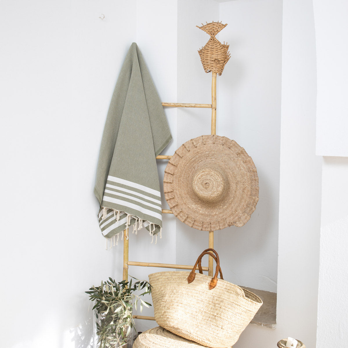 Fouta coton 100x200 NEWPORT vert olive