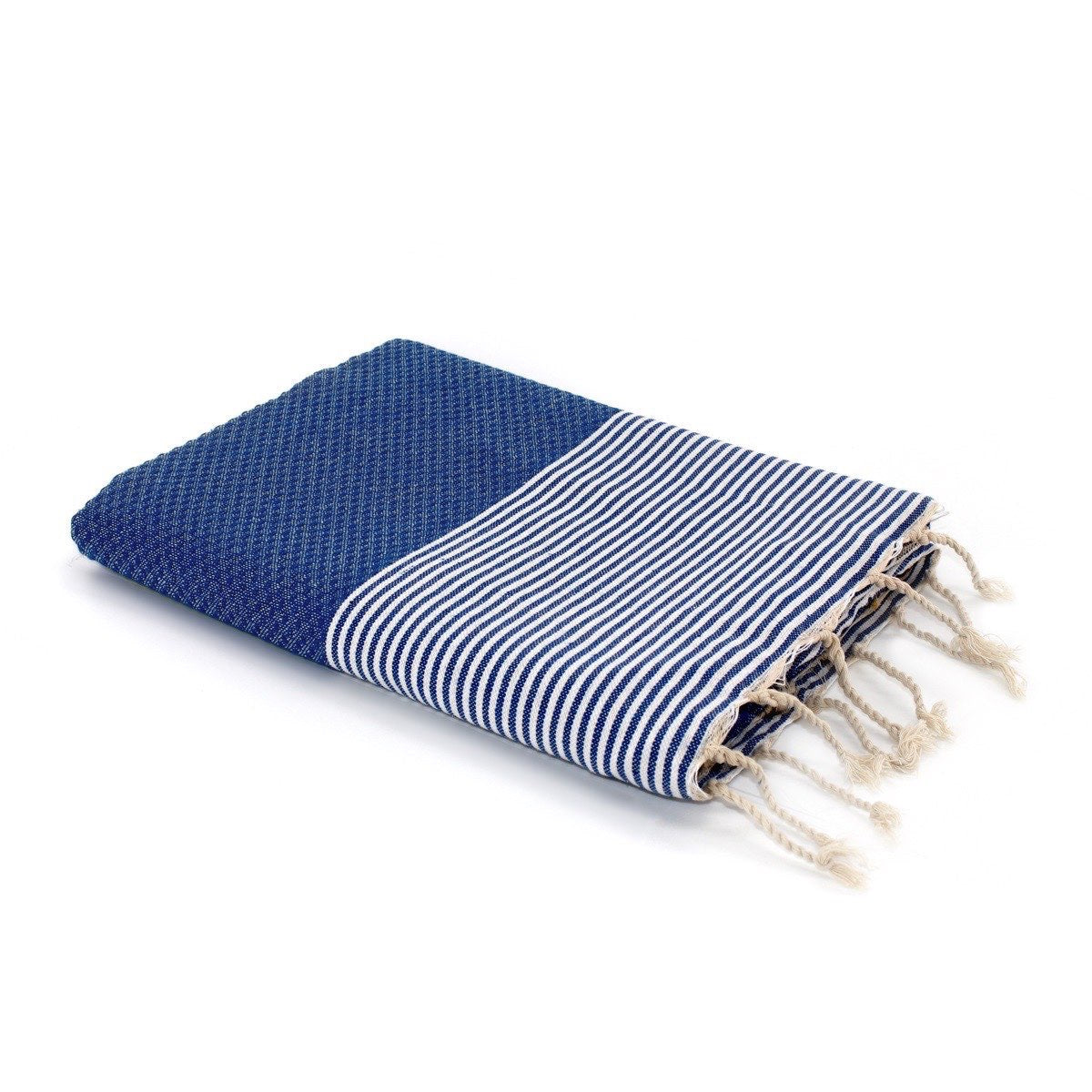 Fouta nid d'abeille coton 100x200 IBIZA - vert turquoise - febronie.com