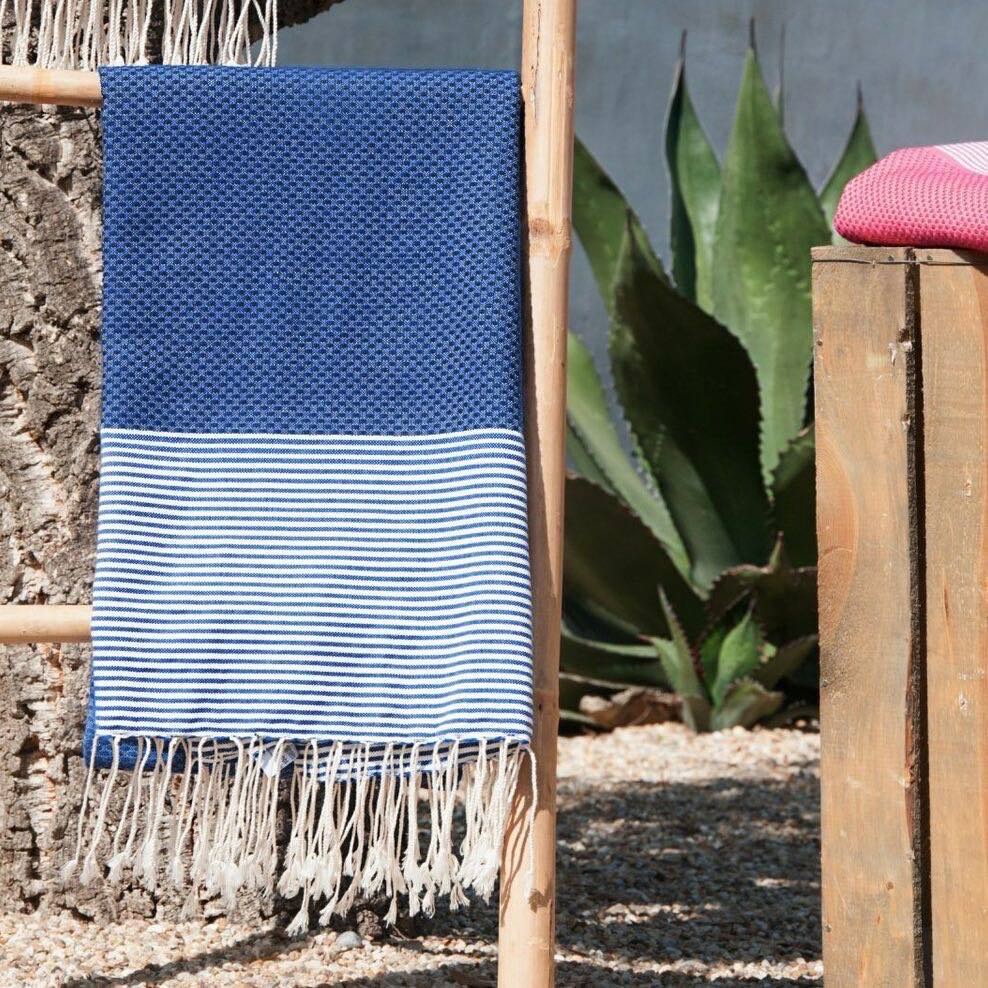 Fouta nid d'abeille coton IBIZA 100x200