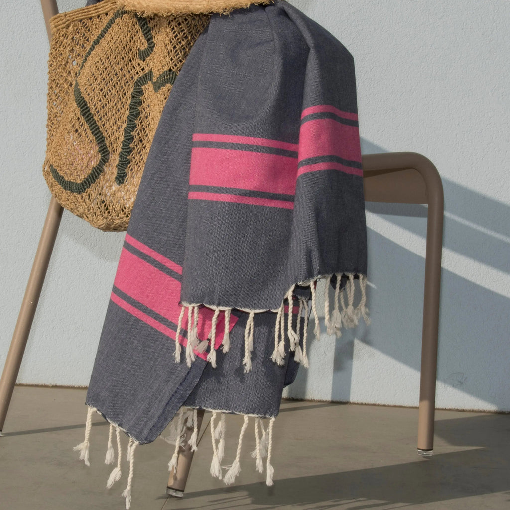 Fouta bicolore coton 100x200 ST TROPEZ    febronie.com