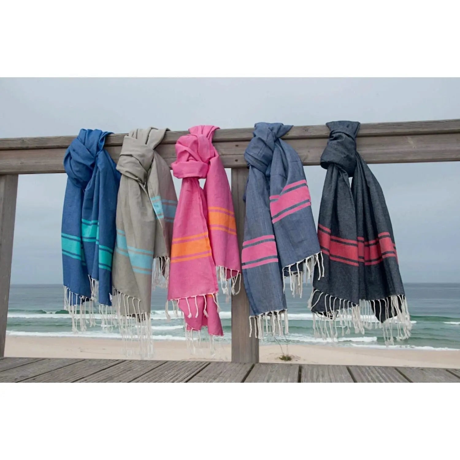 Fouta bicolore coton 100x200 ST TROPEZ    febronie.com