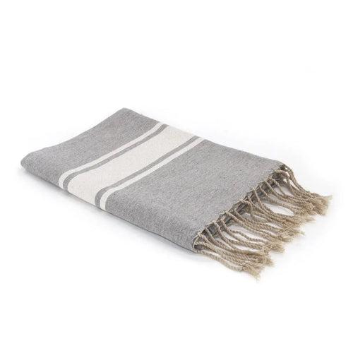 Fouta bande blanche coton ST TROPEZ 100x200 - febronie.com