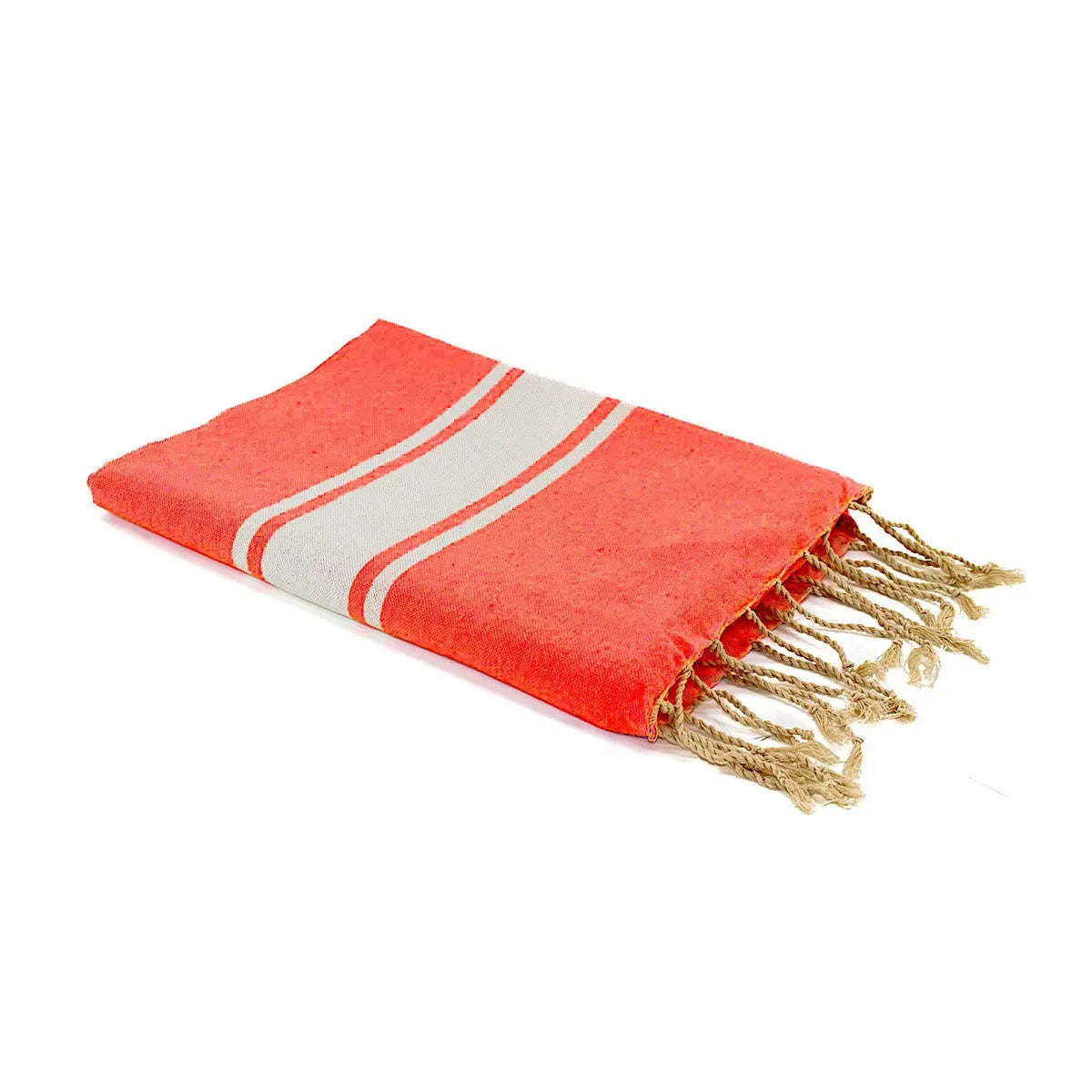 Fouta bande blanche coton ST TROPEZ 100x200 - febronie.com