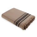 Fouta éponge XXL coton sable 200x180 FARO - sable / noir - febronie.com