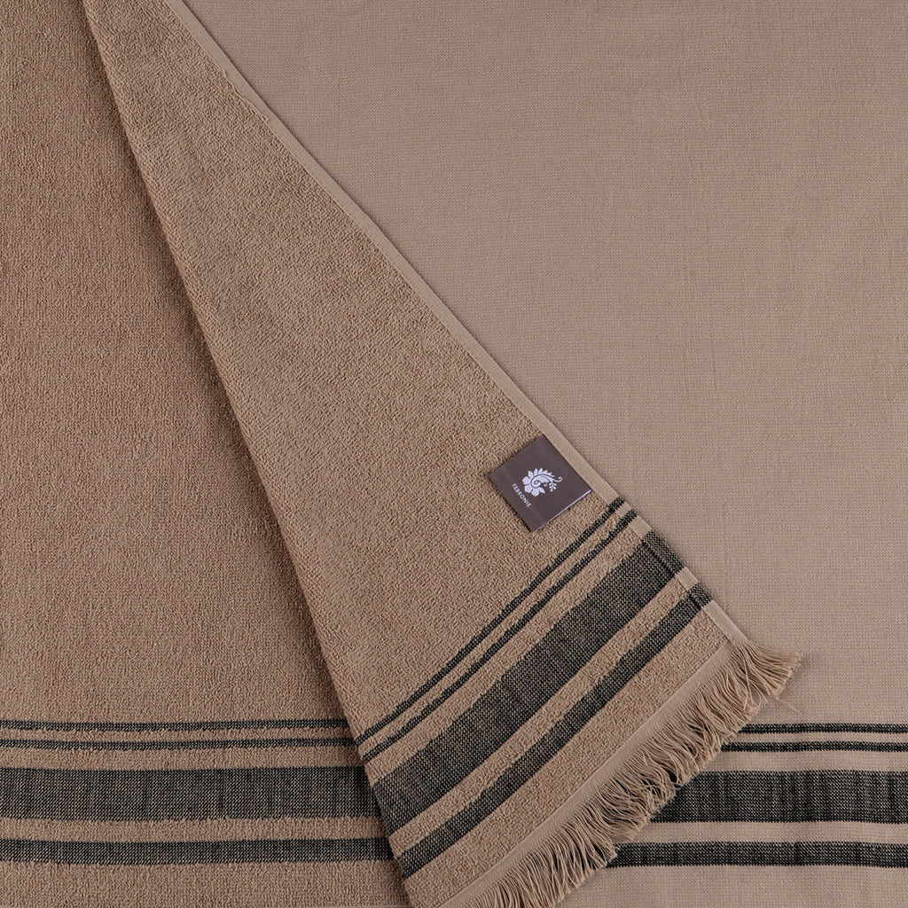 Fouta éponge XXL coton sable 200x180 FARO    febronie.com