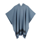 Poncho éponge coton bleu orage / noir FARO - 100x88 cm