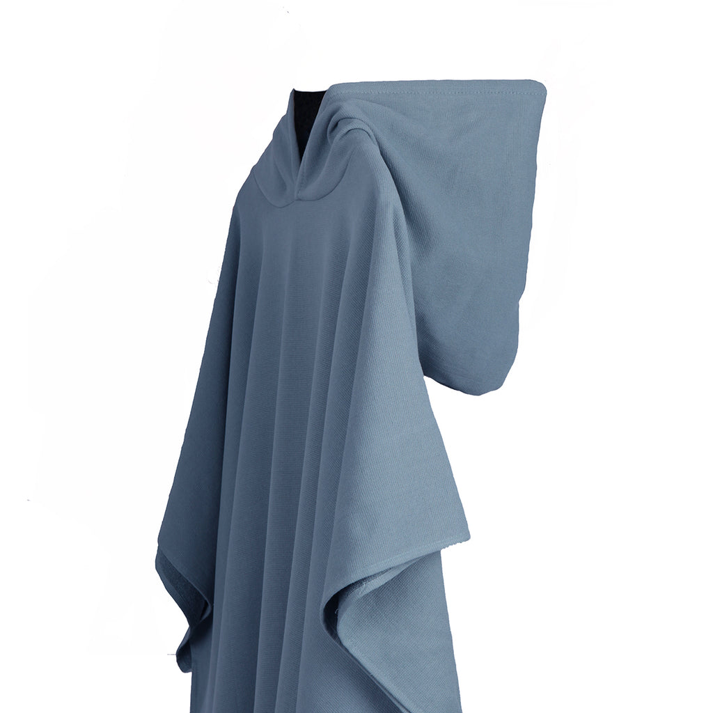 Poncho éponge coton bleu orage / noir FARO - 100x88 cm