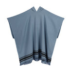 Poncho éponge coton bleu orage / noir FARO - 100x88 cm