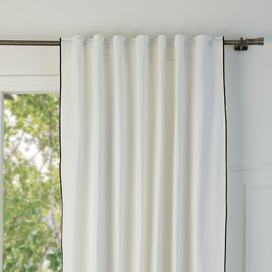 Tab top curtain in washed linen ERNEST 140x290