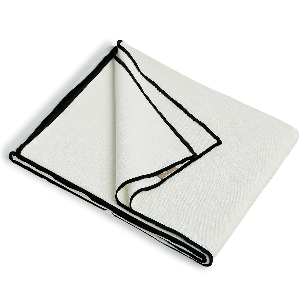 Rideau à passant lin lavé 140x290 ERNEST - blanc / noir