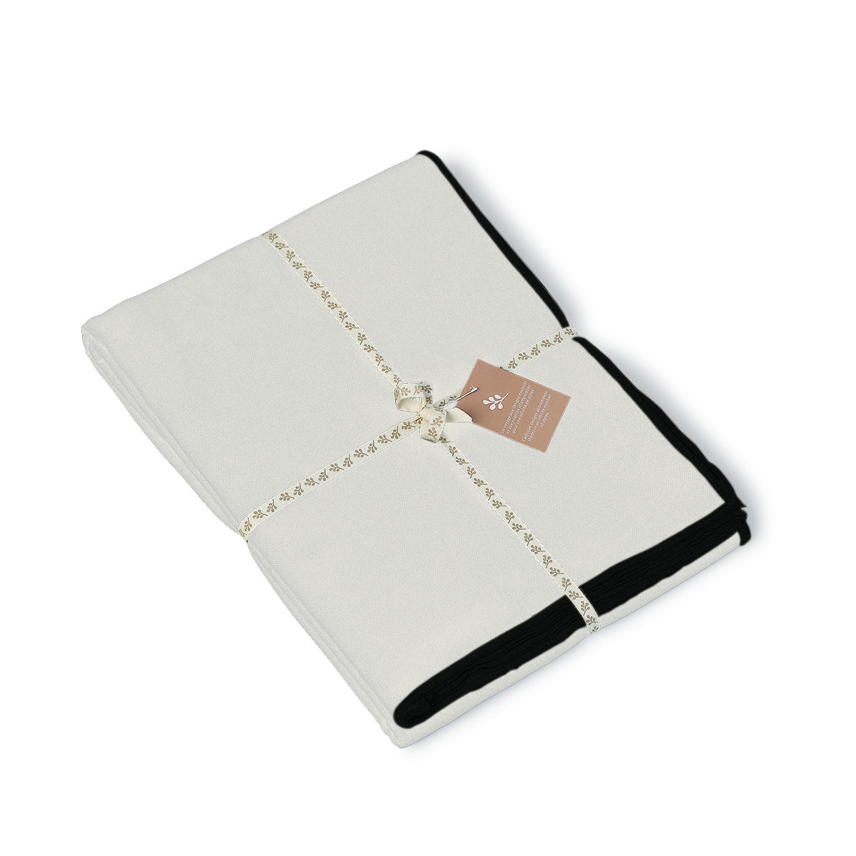 Nappe lin lavé 150x300 ERNEST - blanc / noir