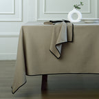 Nappe lin lavé 150x250 ERNEST - naturel / noir - febronie.com