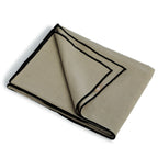 Nappe lin lavé 150x250 ERNEST - naturel / noir