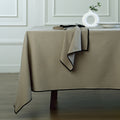 Nappe lin lavé 150x300 ERNEST - naturel / noir