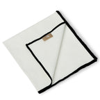 Serviette de table (x4) lin lavé 45x45 ERNEST - blanc / noir