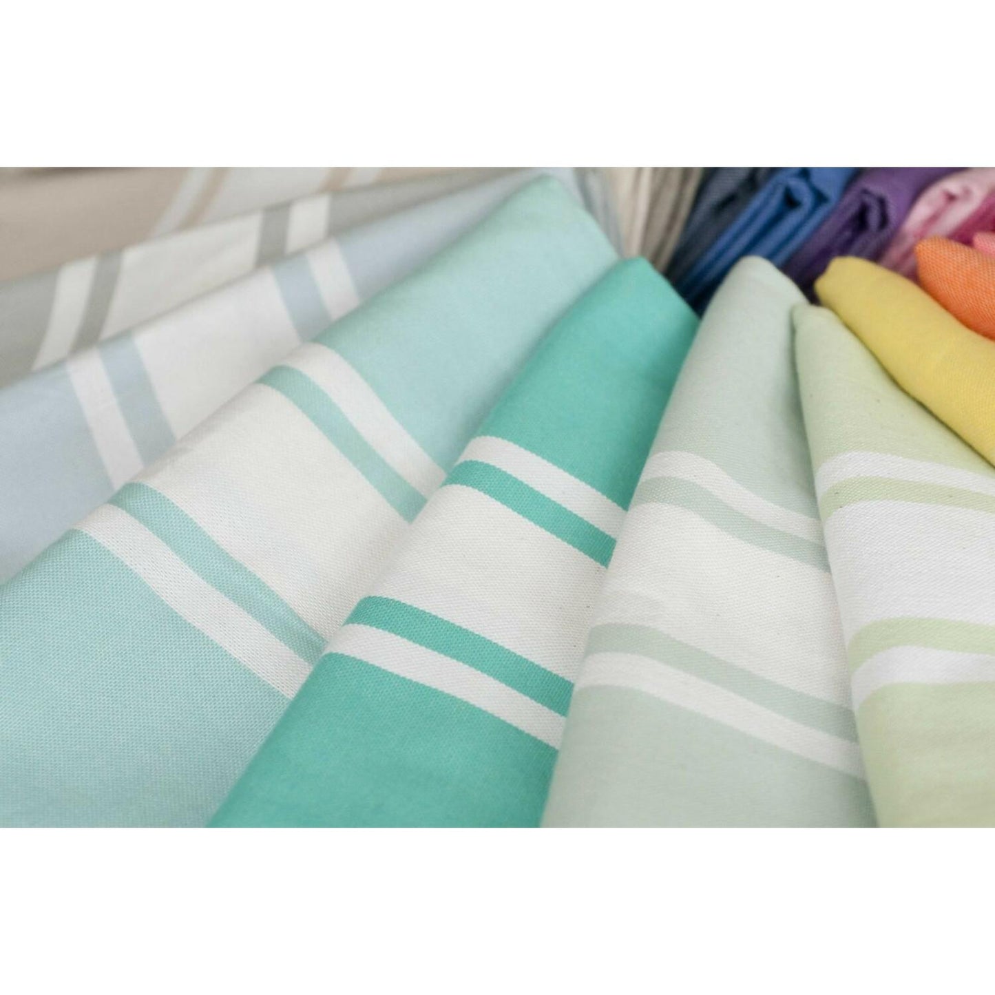 Fouta bande blanche coton ST TROPEZ 100x200