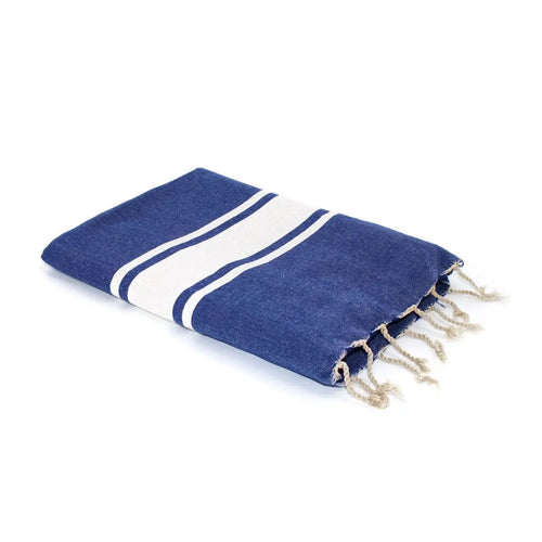 Fouta bande blanche coton ST TROPEZ 100x200 - febronie.com