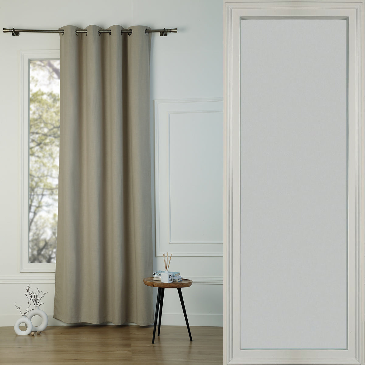 Rideau occultant à oeillets toile de coton 130x260 LOUIS    febronie.com