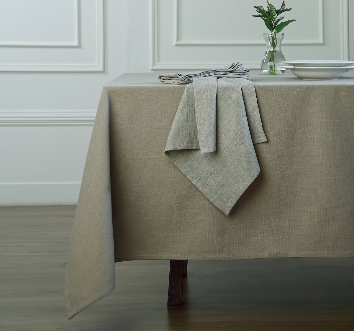 Nappe toile de coton 150x250 LOUIS - fusain - febronie.com