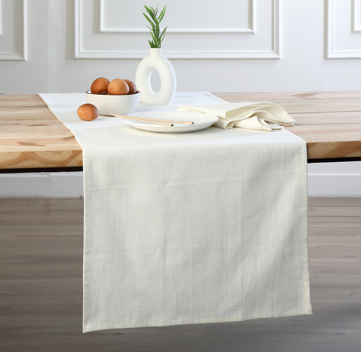 Table runner in cotton canvas LOUIS 50x150