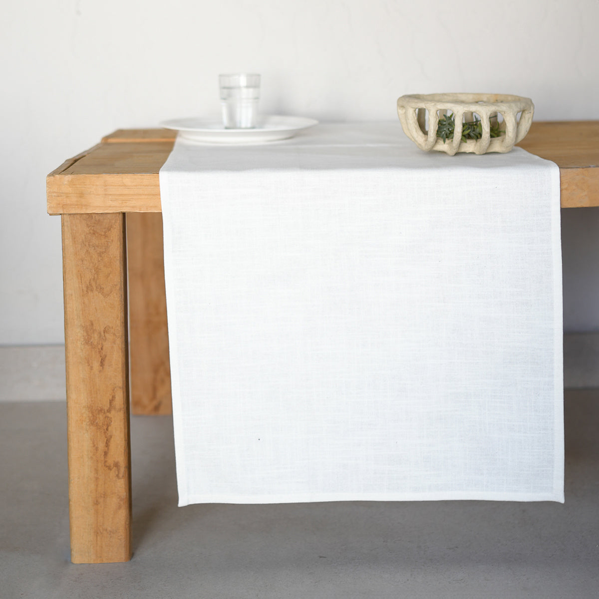 Chemin de table toile de coton 50x150 LOUIS - fusain - febronie.com