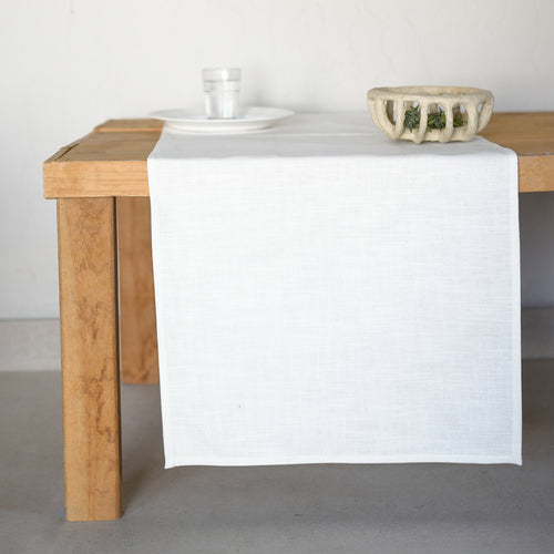 Chemin de table toile de coton 50x150 LOUIS - fusain - febronie.com