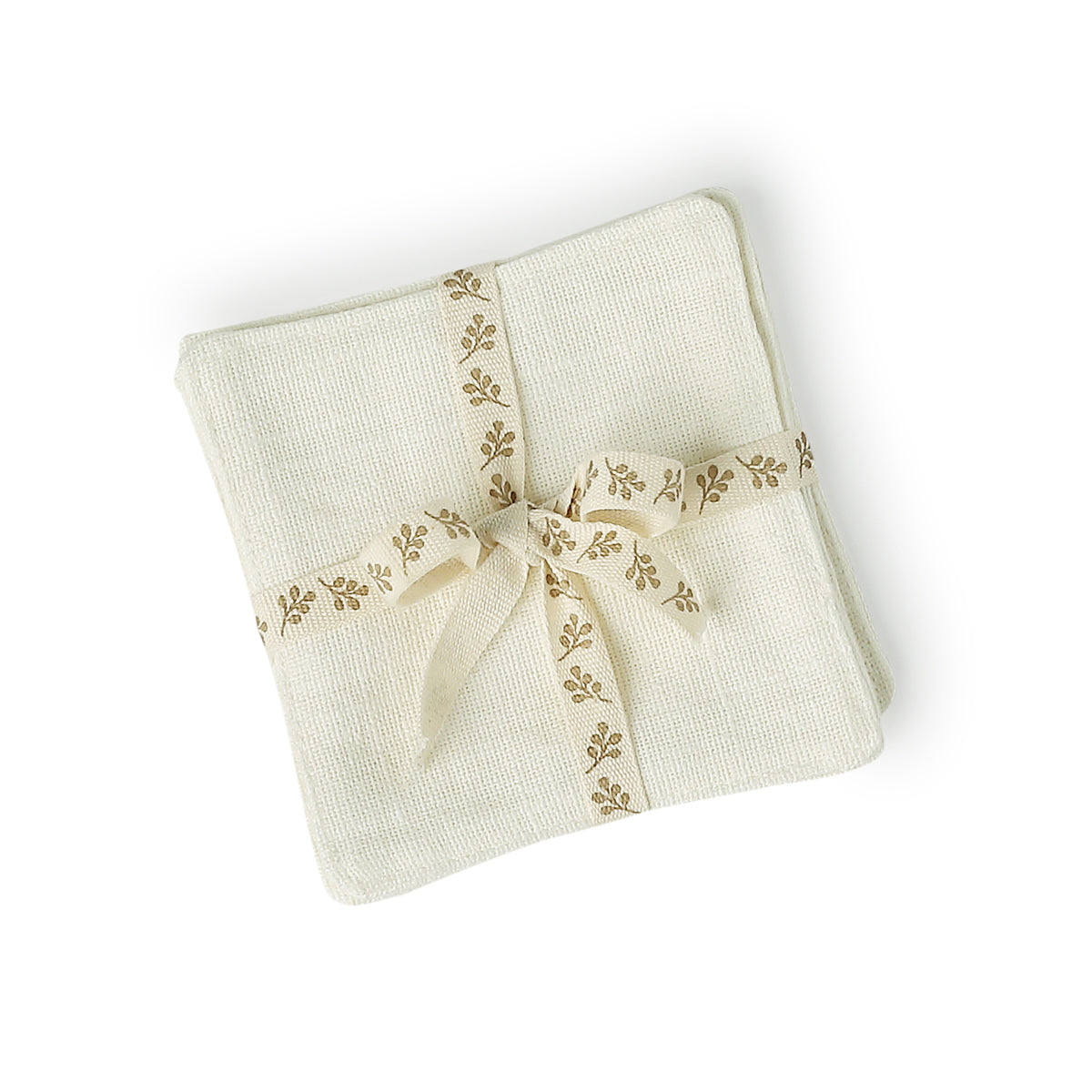 Sous-verres (x4) toile de coton 10x10 LOUIS - fusain - febronie.com