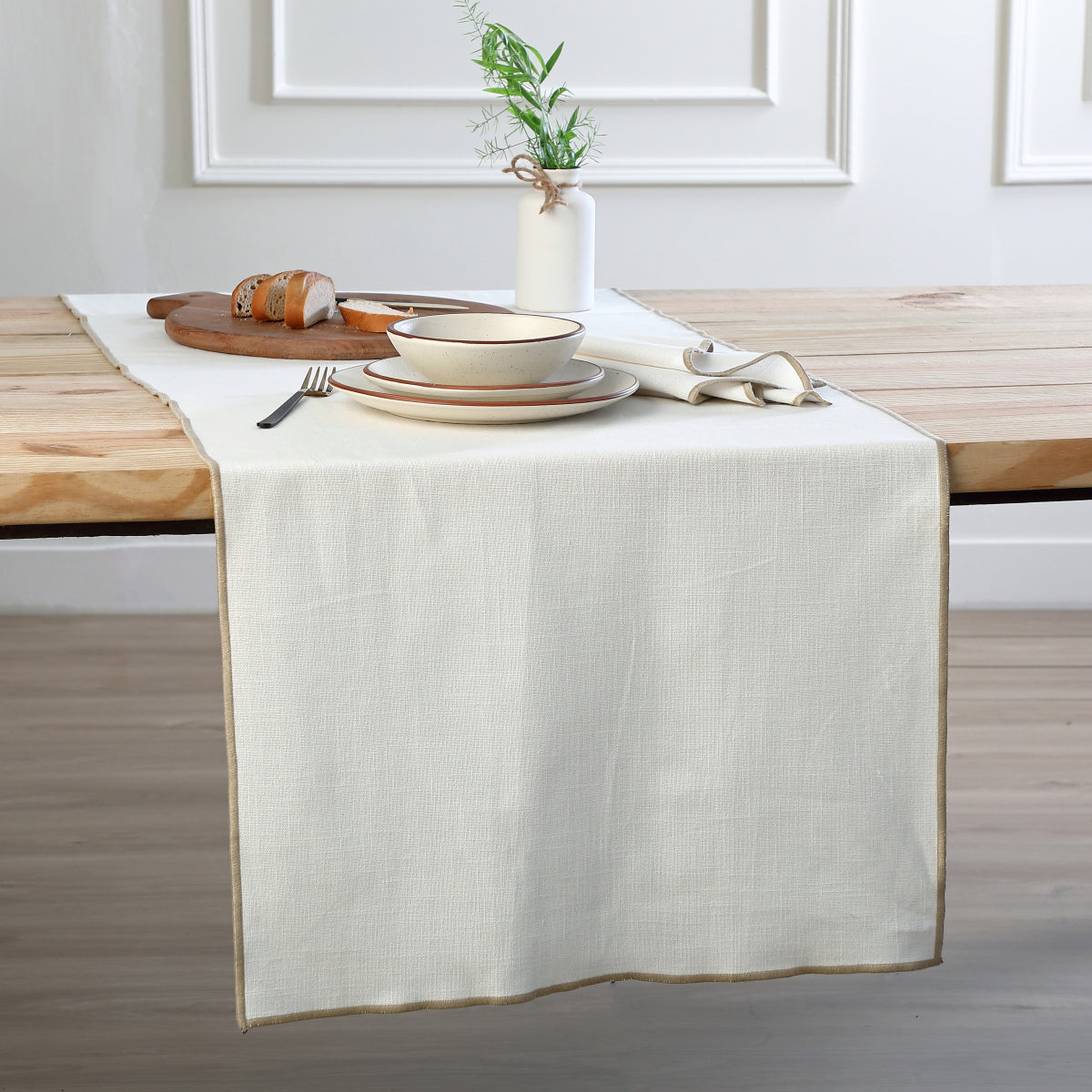 Table runner with cotton canvas JULES 50x150