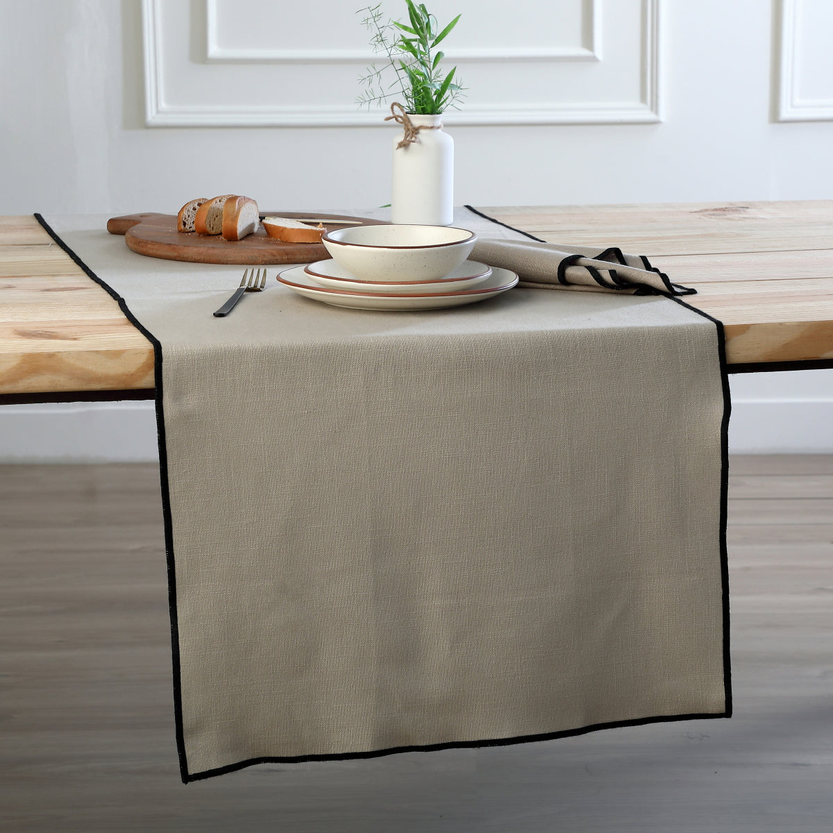 Table runner with cotton canvas JULES 50x150