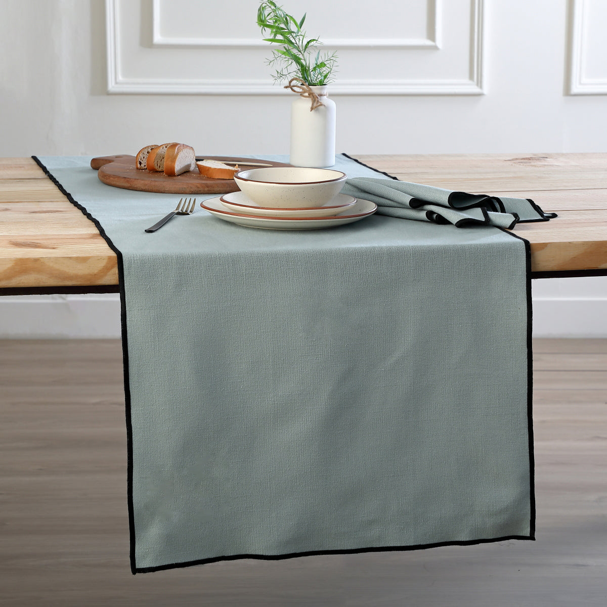Table runner with cotton canvas JULES 50x150