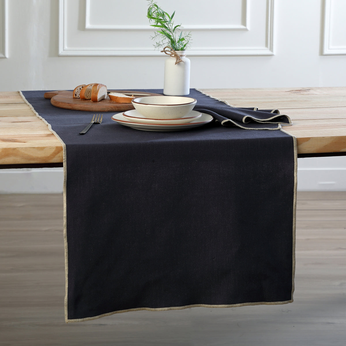 Table runner with cotton canvas JULES 50x150