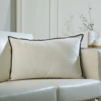 Coussin toile de coton 60x40 JULES - fusain / sable - febronie.com