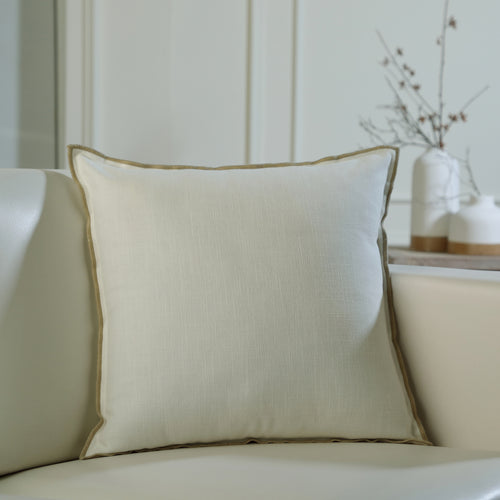 Coussin toile de coton 50x50 JULES - fusain / sable - febronie.com