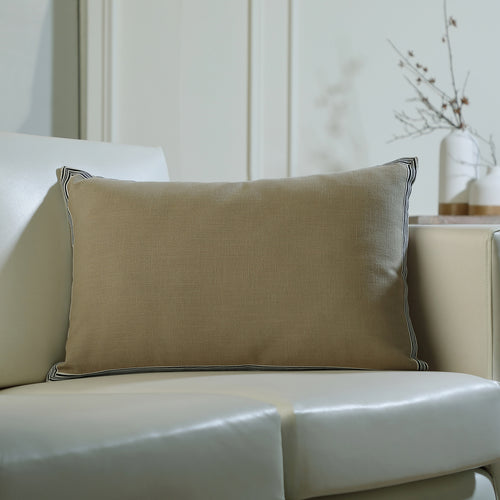 Coussin toile de coton 60x40 VICTOR - fusain - febronie.com