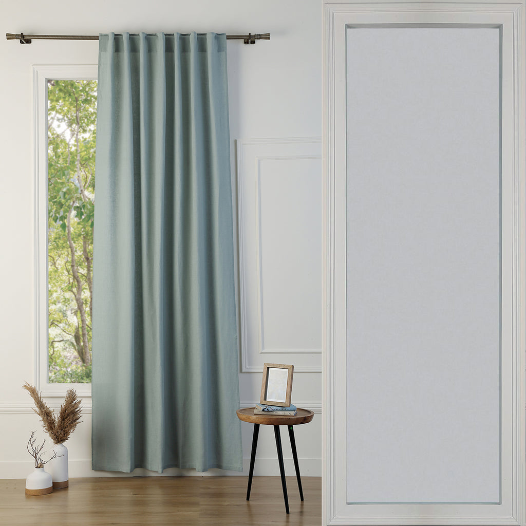 Tab top curtain in washed linen 140x260 PAUL