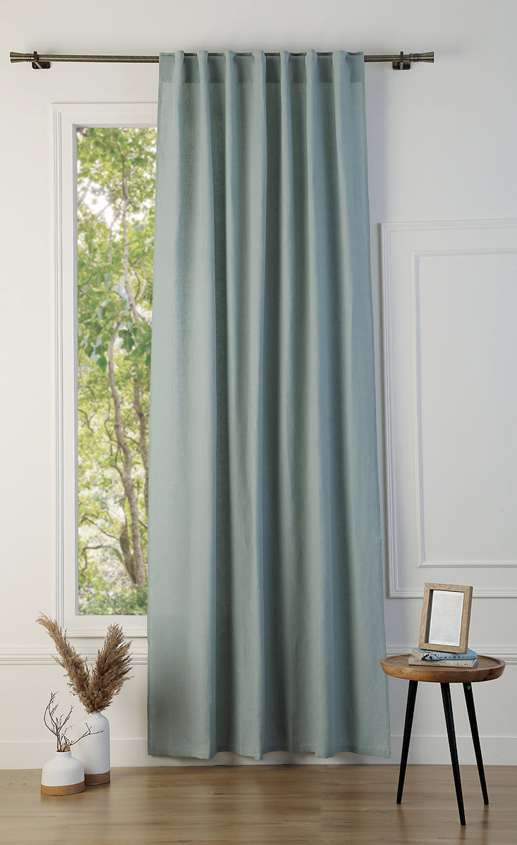 Tab top curtain in washed linen 140x260 PAUL
