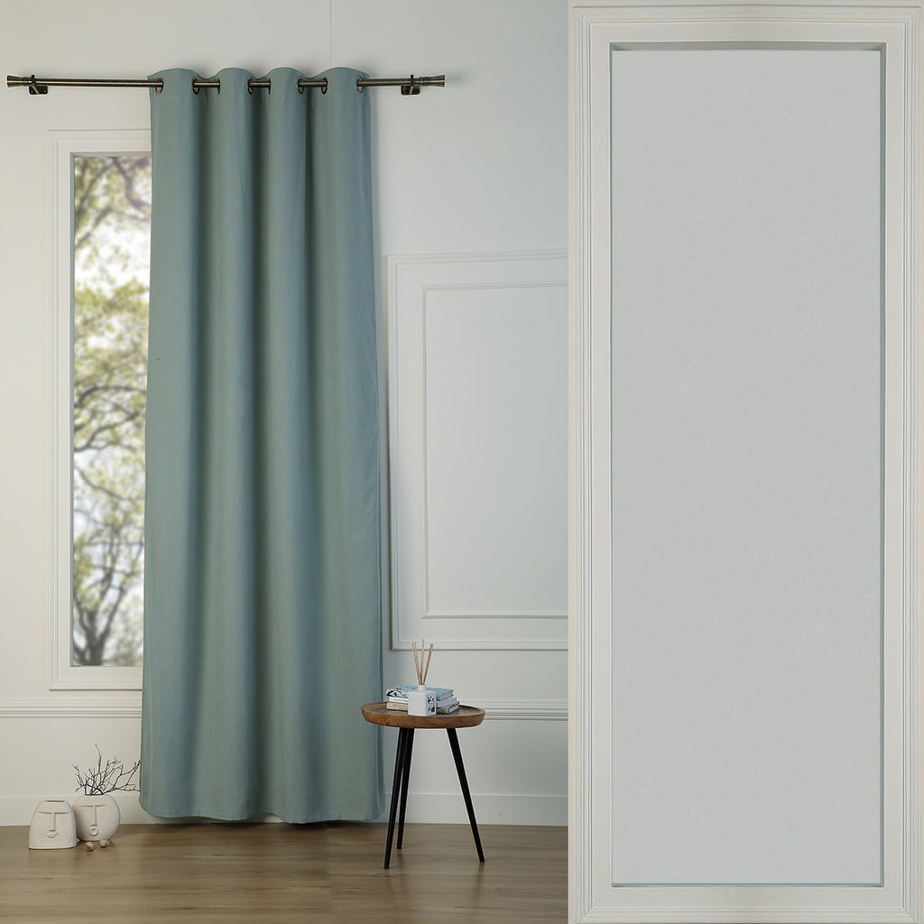 Eyelet curtain in washed linen 140x290 PAUL