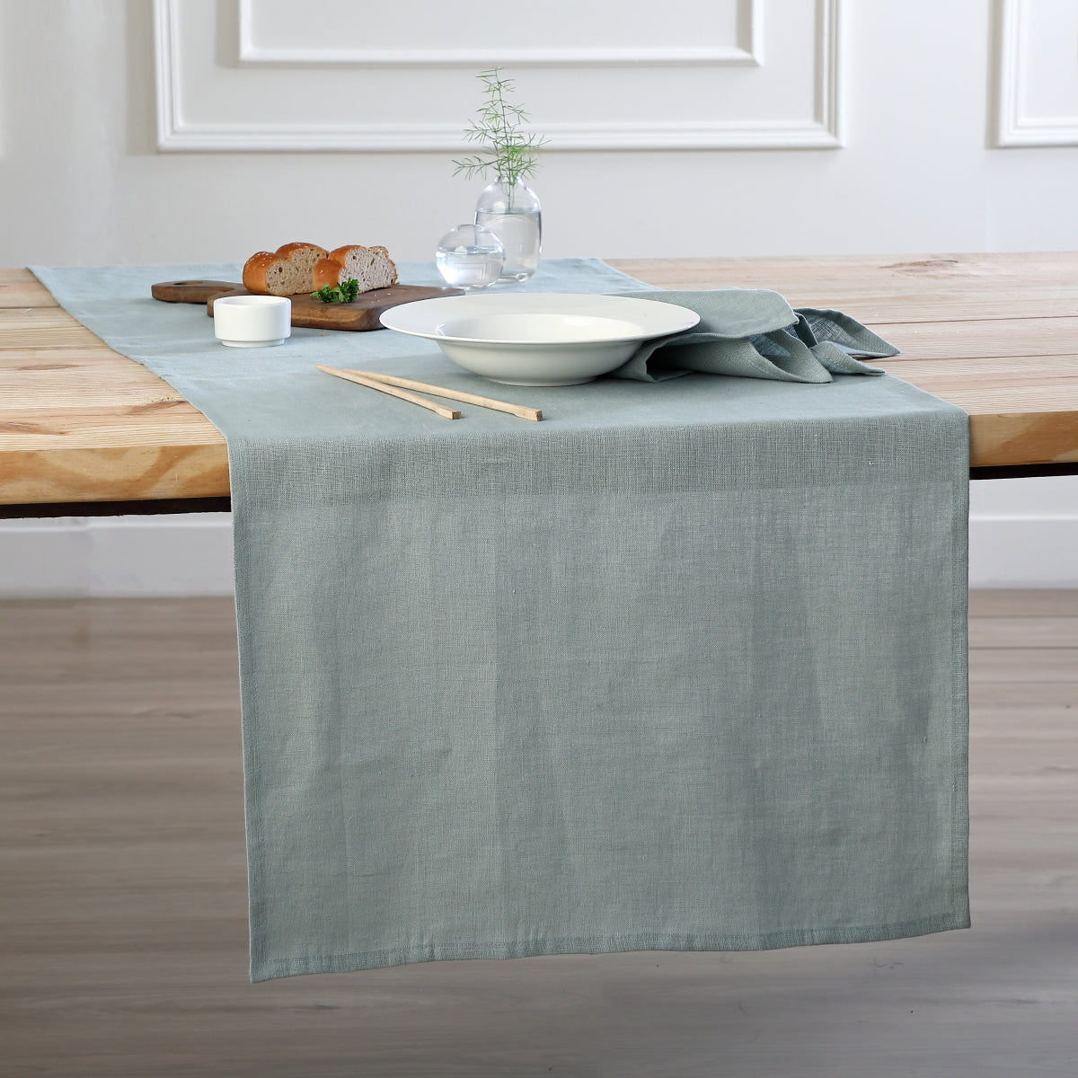 Table runner in washed linen 50x150 PAUL
