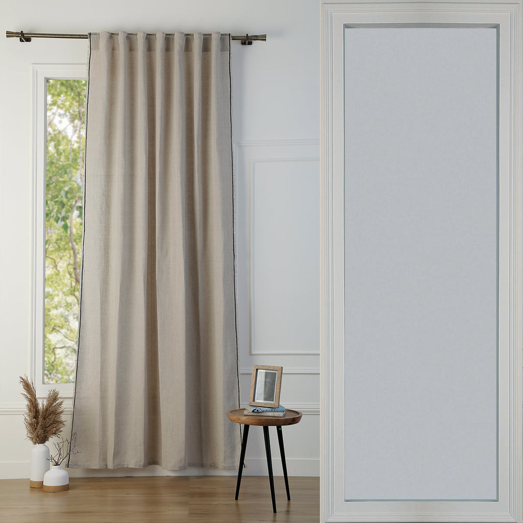 Cortina con pasadores beige lino 140x260 GABRIEL