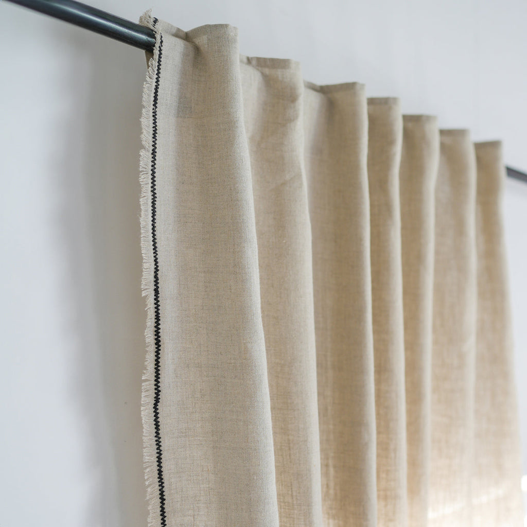 Cortina con pasadores beige lino 140x260 GABRIEL