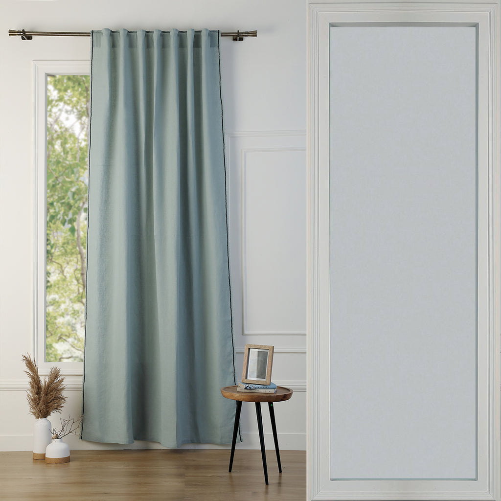 Cortina con pasadores beige lino 140x260 GABRIEL