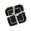 Sous-verres (x4) lin lavé 10x10 GABRIEL - naturel / noir - febronie.com