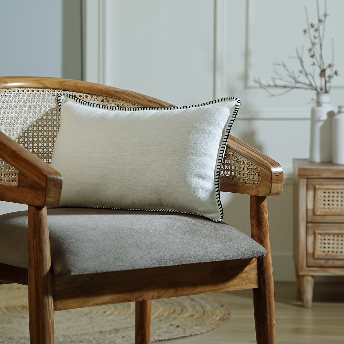 Cushion in washed linen 50x30 MAXIME