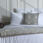 Parure + taies 65x65 percale de coton blanc NINA