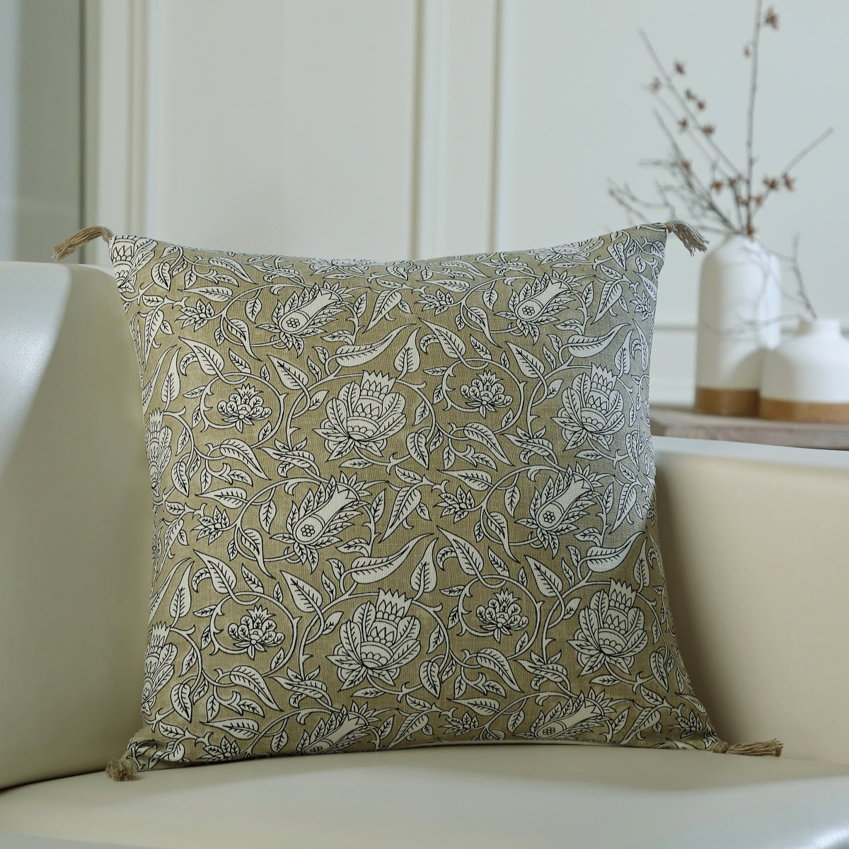 Housse de coussin toile de coton 50x50 NOIDA